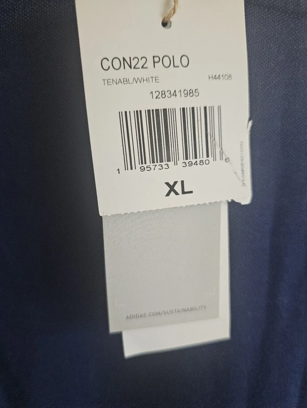 ​Adidas CON22 Navy Blue White AEROREADY Athletic Polo Shirt Mens XL NWT